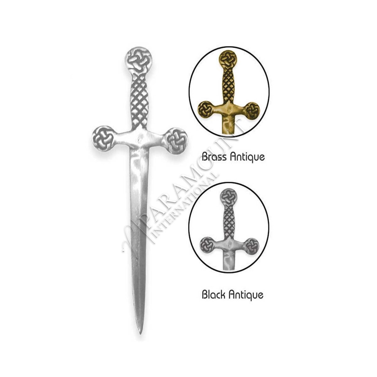 Model-W kilt pin with polished silver finish