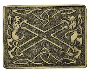 Lion Rampant Kilt Belt Buckle – Antique / Chrome Finish