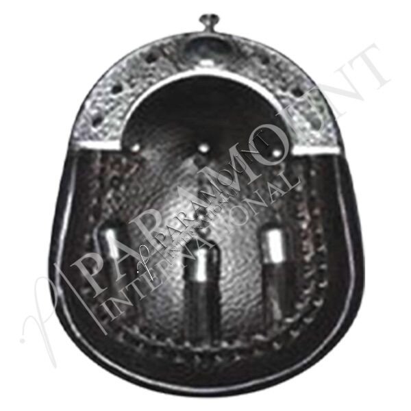 Black Assorted Sporran with Celtic Cantle and Three Tassels - 1211