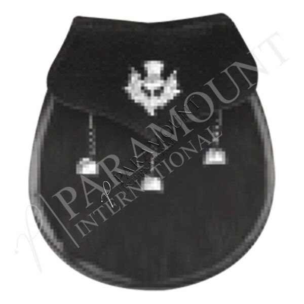 Black Assorted Sporran with Thistle Cantle and Three Tassels - 1213