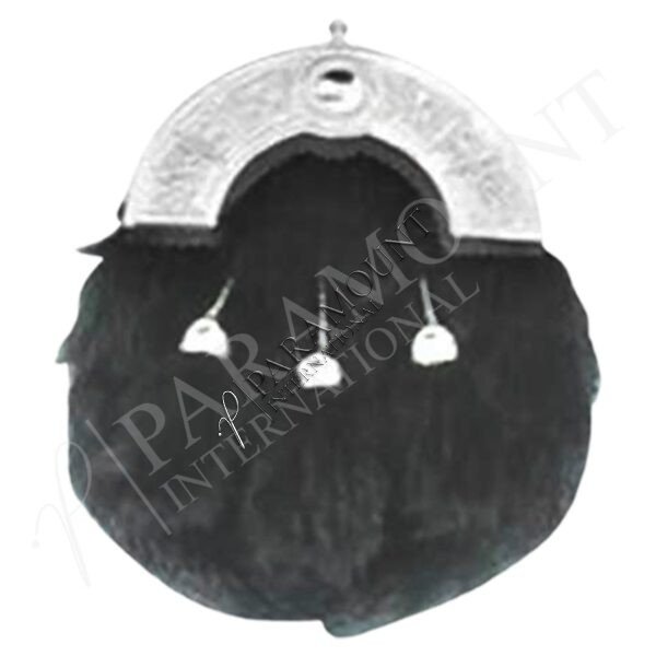 Black Full Dress Sporran with Celtic Heritage Cantle and Three Tassels - 1216