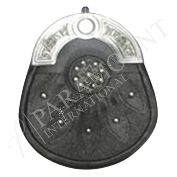 Black Assorted Leather Sporran with Celtic Crest Cantle and Three Tassels - 1234
