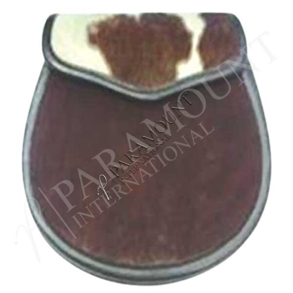 Brown & White Assorted Fur Sporran with Plain Flap - 1252