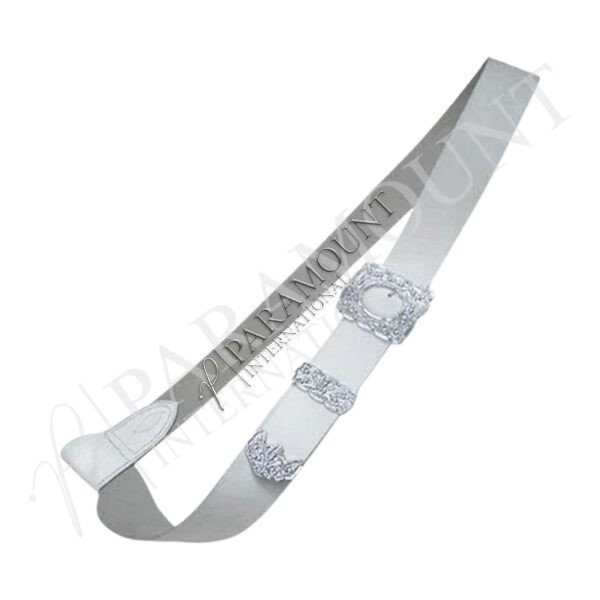 White Piper Belt - Traditional Scottish Accessory