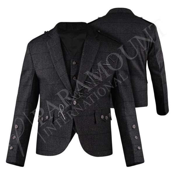 Charcoal Grey Tweed Crail Jacket & Vest