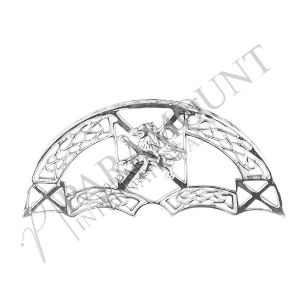 Lion Rampant Cantle | Chrome