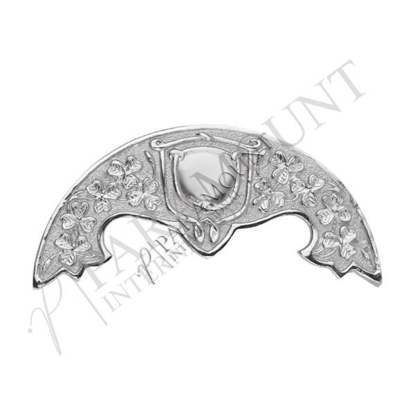 Shamrock Crest Cantle | Chrome