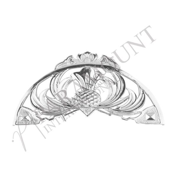 Thistle Crest Cantle | Chrome