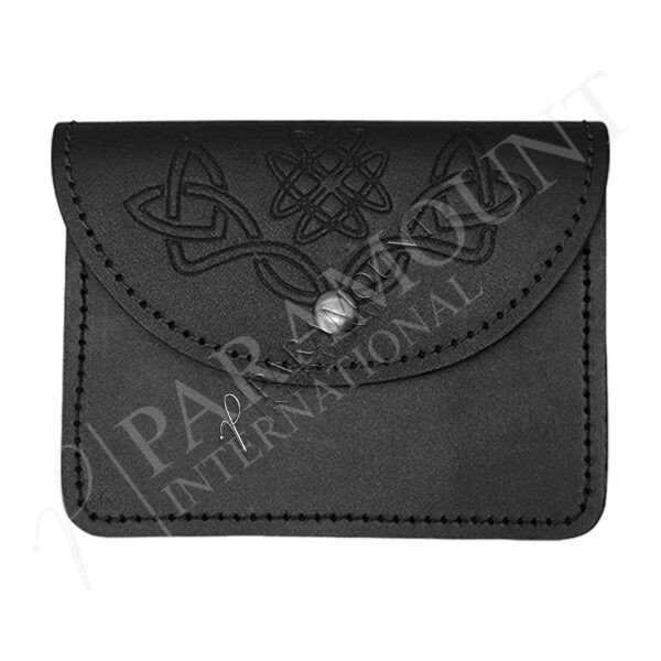 Embossed Kilt Belt Pouch | Celtic Leather Belt Accessory