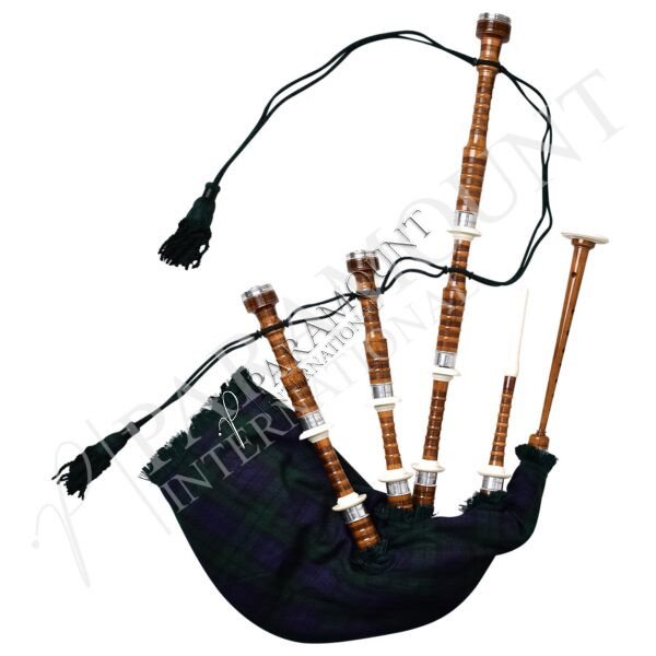 Full Size Bagpipe Black Watch| Brown Rosewood Half Imitation & Half Silver