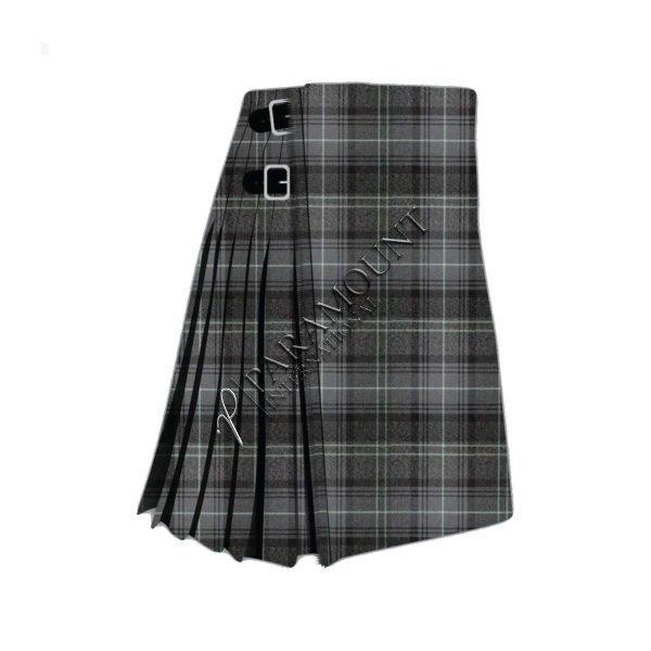 Kilt for Men | Grey Hamilton Polyviscose Kilt 8 Yards