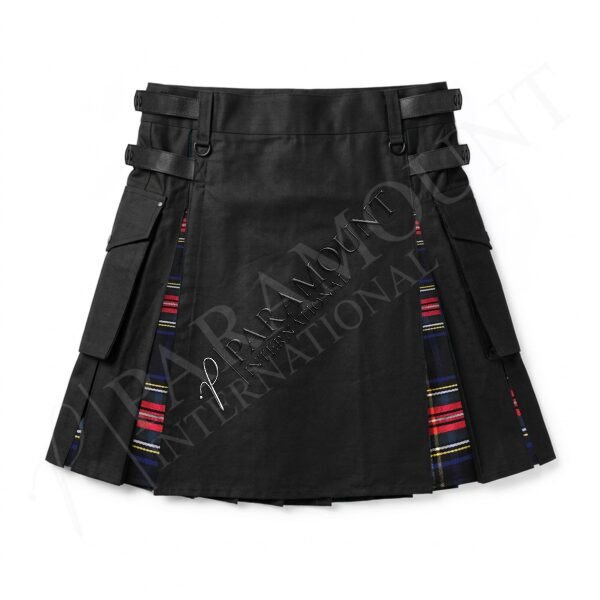 Black Stewart Hybrid Utility Kilt for Men | Modern Traditional Tartan Kilt