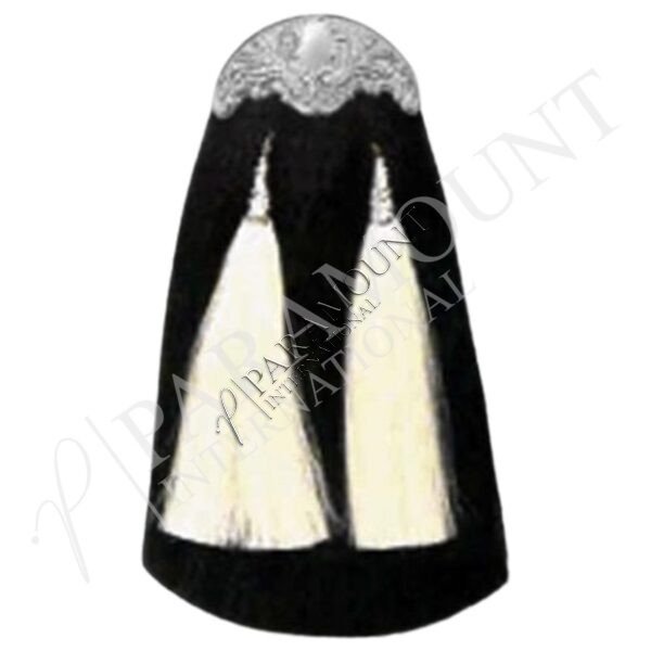 Black Horse Hair Sporran Thistle Design with Two Tassels Cantle - HH-05