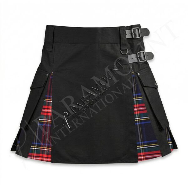 Women Hybrid Utility Kilt | Black Stewart