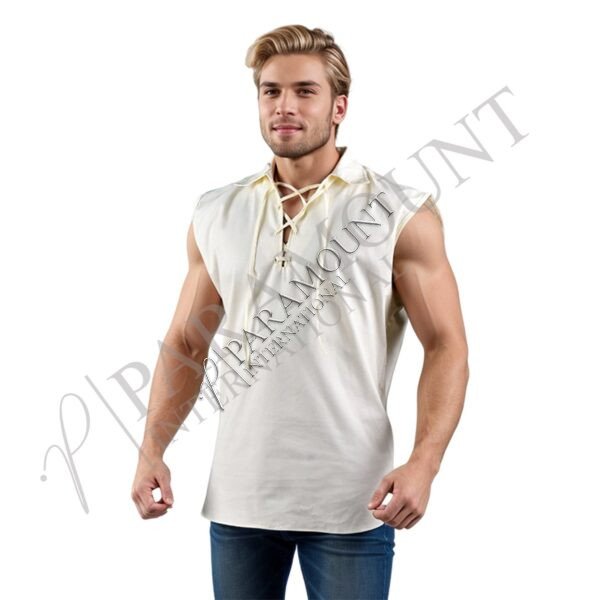 Jacobite Kilt Shirt | Sleeveless Cream