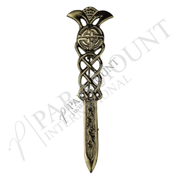 Kilt Pin | Gaelic Design Pewter Antique