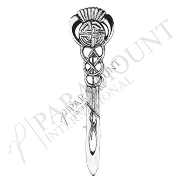 Kilt Pin | Celtic Thistle Pewter Chrome