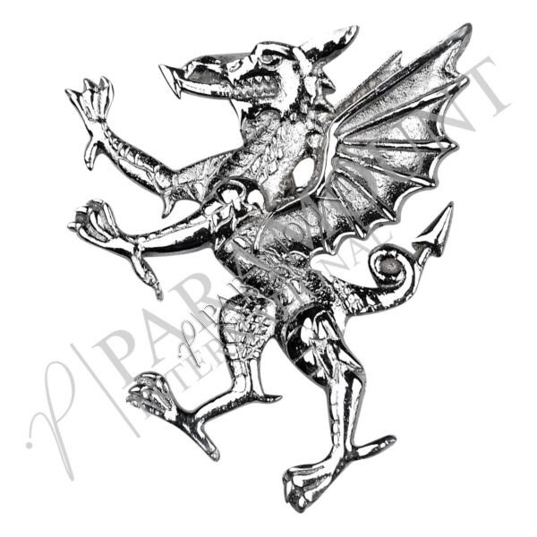 Kilt Pin | Welsh Dragon Rampant Chrome