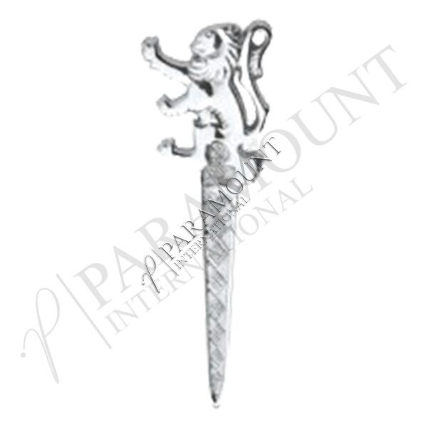Kilt Pin |Lion Rampant Interlace Chrome Finish