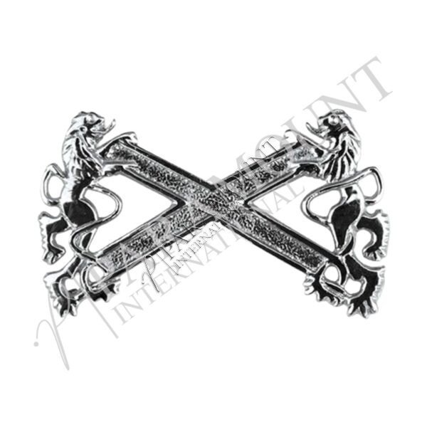 Sporran Badge | Crossed Lion Rampant Chrome