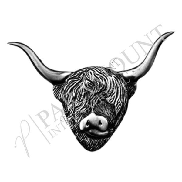 Sporran Badge | Highland Cow Chrome