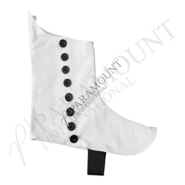 White Kilt Spats with Black Buttons | Traditional Highland Footwear Cover