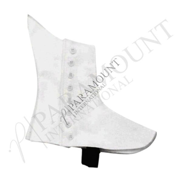 White Kilt Spats with White Buttons | Traditional Highland Footwear Cover