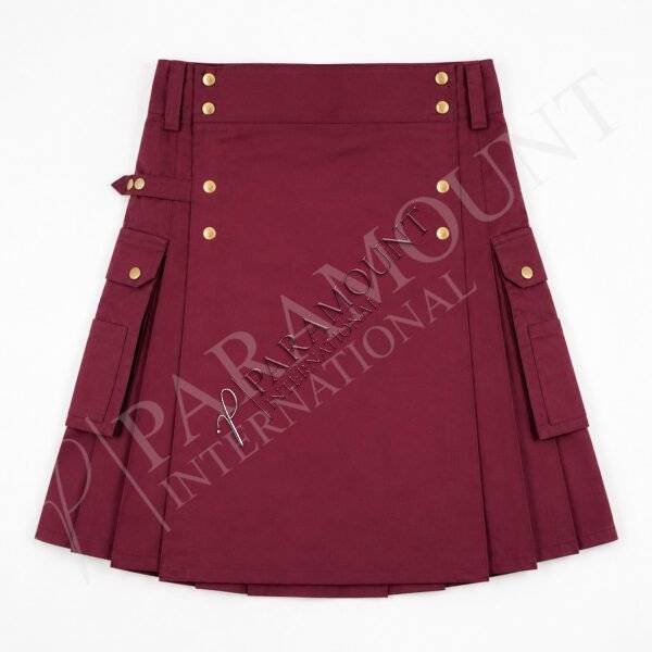 Men's Plain Utility Kilt | Maroon
