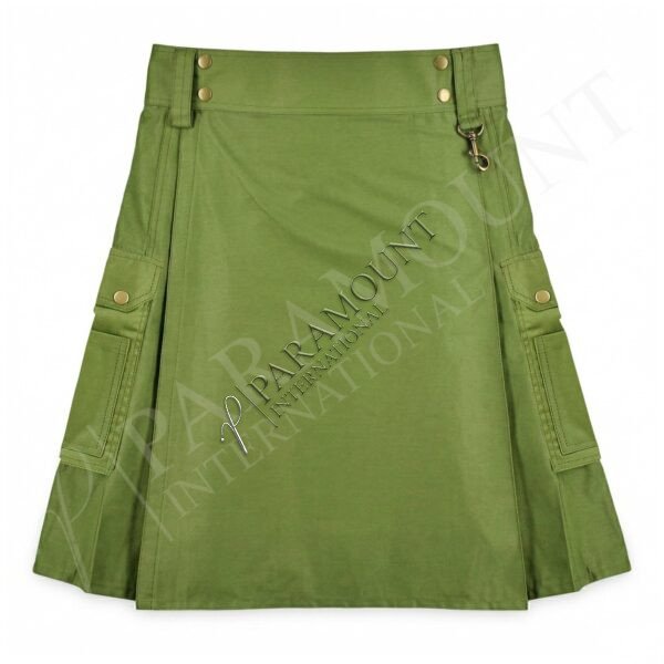 Plain Utility Kilt | Olive Green