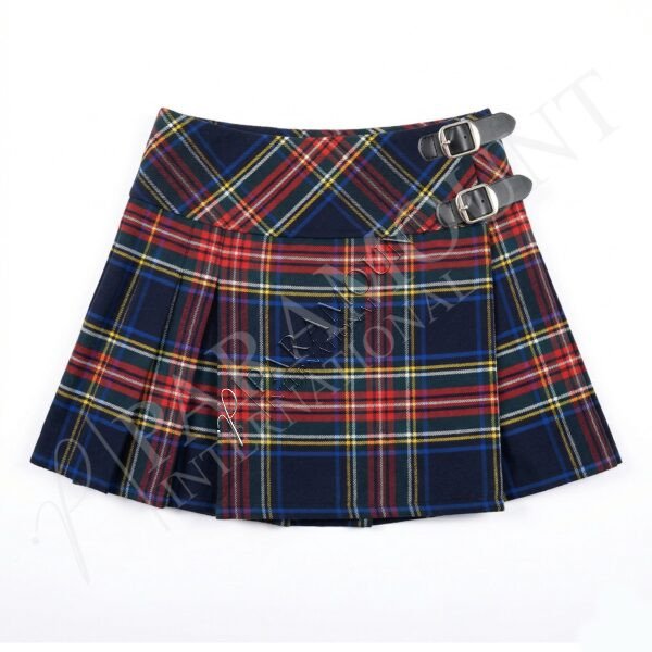 Women Tartan Skirt | Black Stewart
